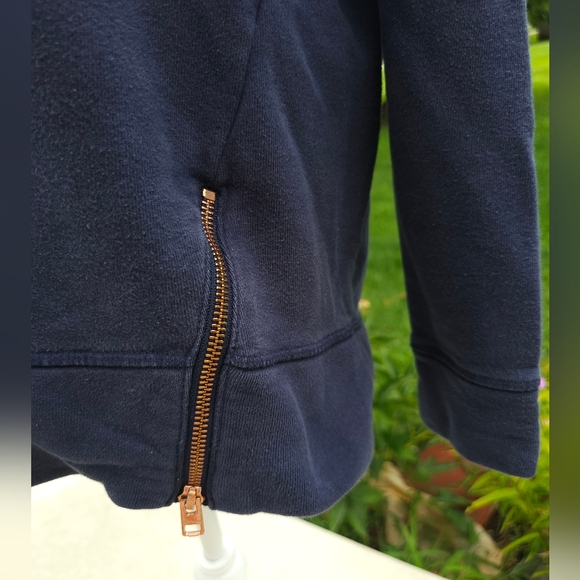 Lululemon Athleta  small cozy double zipper design crewneck sweatshirt blue - Picture 2 of 9